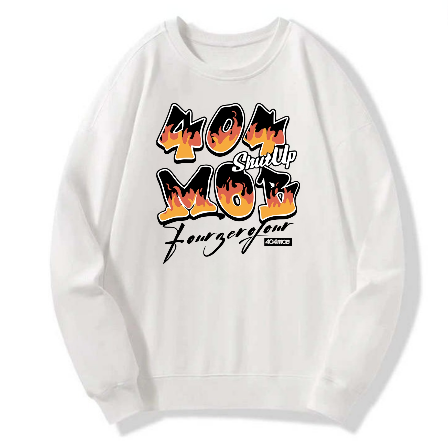 404 Mob Flame Typography Classic Sweatshirt