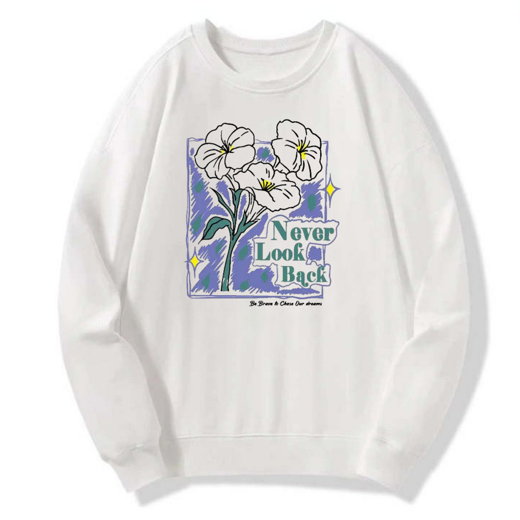 Never Look Back Floral Classic Sweatshirt