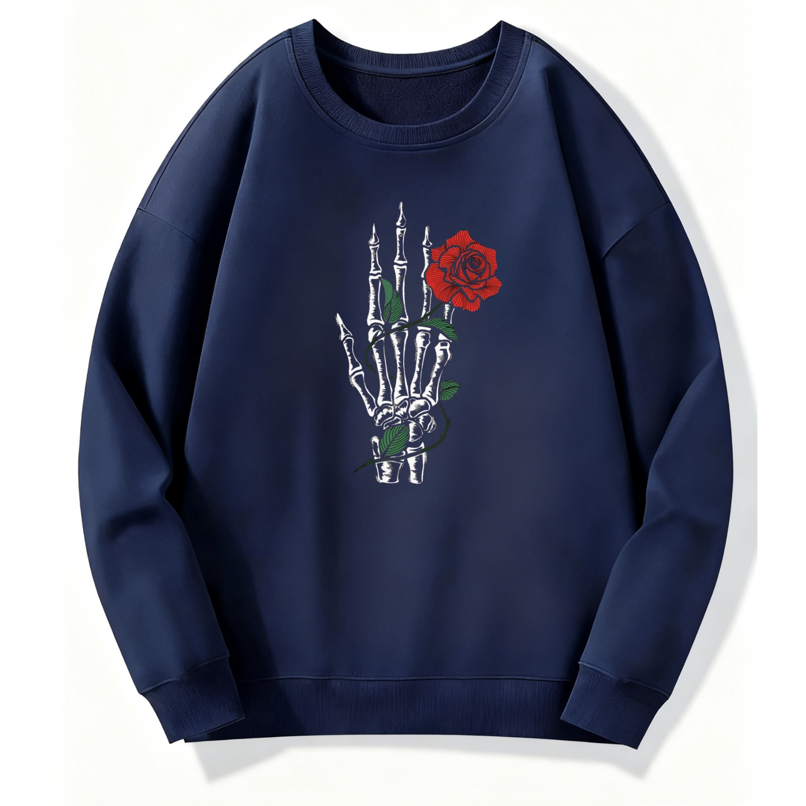 Skeleton Hand Rose Gothic Classic Sweatshirt - Image 3