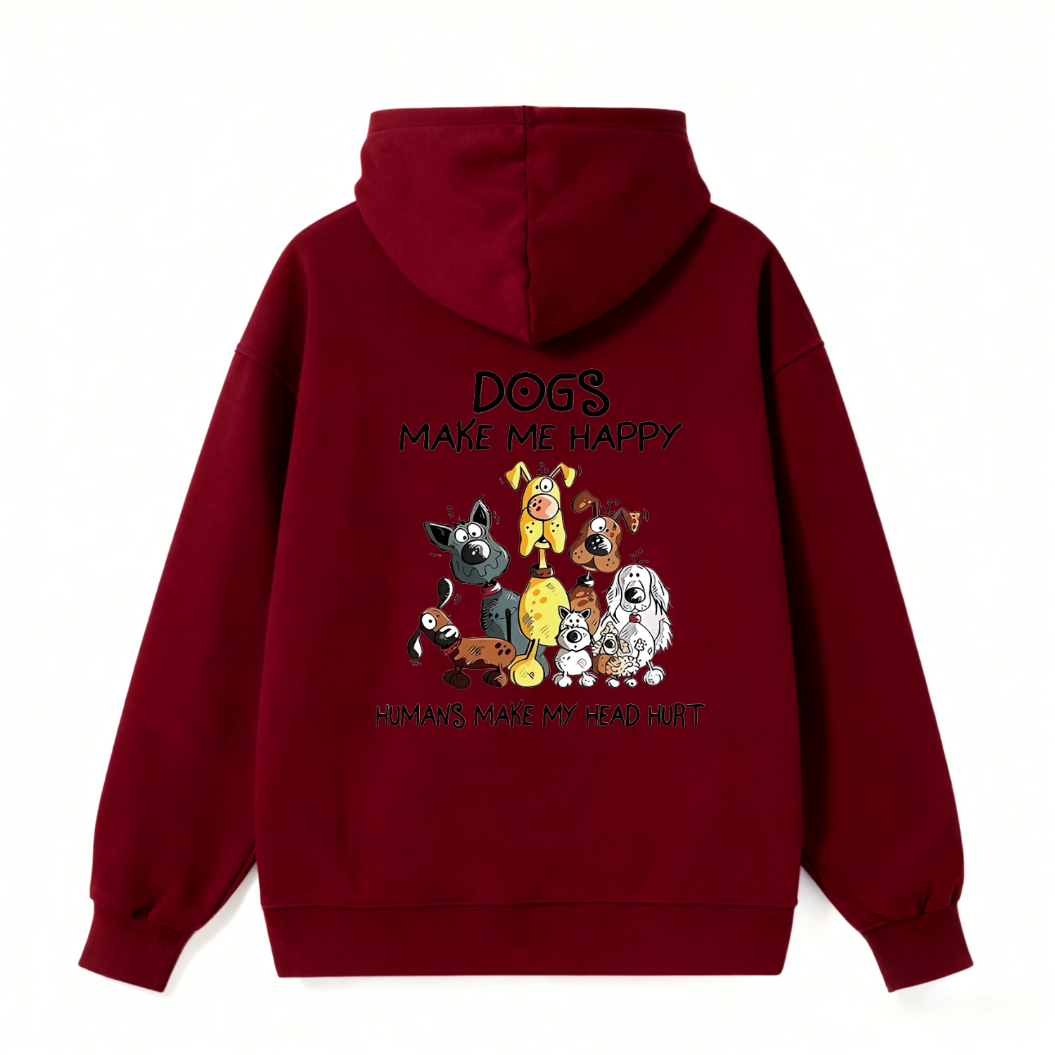 Dogs Make Me Happy Humor Classic Hoodie - Image 3